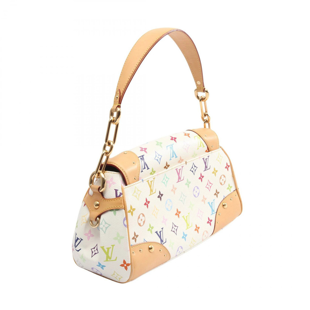 Louis Vuitton Beverly Shoulder Bag Canvas Leather Monogram Multicolor White